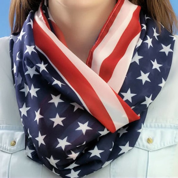 Boutique Accessories - Patriotic American Flag Infinity Scarf!